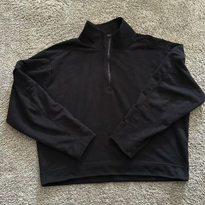Black Athleta RetroTerry 1/4 zip size medium